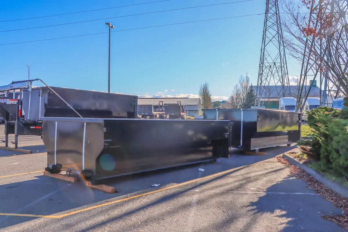 Roll-off dumpster ready for waste disposal at job site for 6 Yard Dumpster Rental in Morrilton